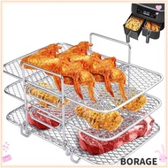 BORAG Air Fryer Rack, Stackable Multi-Layer Dehydrator Rack, High Quality Stainless Steel Cooker Multi-Layer Dehydrator Rack Kitchen Gadgets
