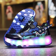 two-wheeled Heelys LED rechargeable luminous shoes adult child roller skates outdoor sports wheel sh