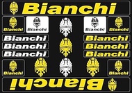 Bicycle Replacement Decal Set Adhesive Vinyl Sticker Compatible for Bianchi Frames Yellow (Glossy)