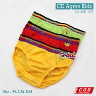 PRICE FOR 3 PCS - Agree Kids AG 200 Mika Children's Underwear | Agree AG200 Boys' CD Rubber Boxer Ge