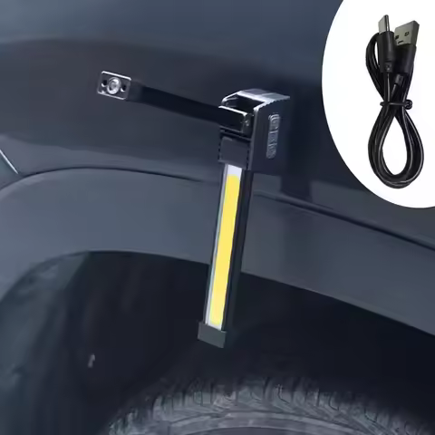 Gym Lamp for Posing Magnetic LED Flashlight with Hanging Hook Car Repair Work Lamp 7th Dimming Recha