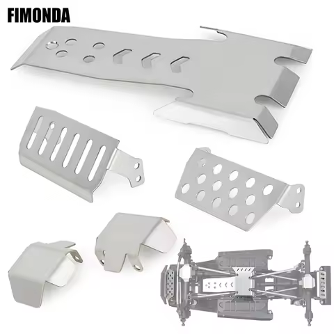 Stainless Steel Axle Protector Skid Plate Chassis Armor for 1/10 RC Crawler, Upgrade Parts for Vanqu