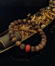 海南種植綠奇楠 + 四川錦紅料南紅瑪瑙 8mm 沉香手鍊 ( HKA2301 )