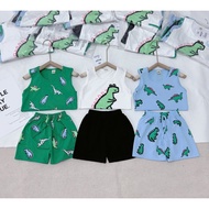 T695 - SET OF 3 GREEN DINOSAUR THREE HOLE BOY TIGHS