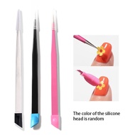 Straight Silicone Pressing HeadNail Tweezers for 3D Sticker Rhinestones Water Sticker Picker Nails T
