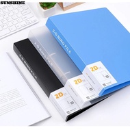 SUNSHINE Transparent Folder, 2 Holes Plastic Binder File Folder, Office Document D-shaped Lever Arch