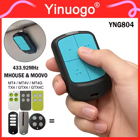 YNG804 For MOOVO MT4V MT4 MT4G MHOUSE TX4 GTX4 GTX4C TX3 Handheld Transmitter Garage Door Remote Con