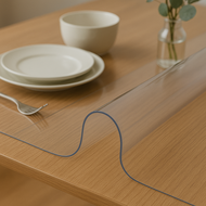 PVC Water Proof Table Mat Transparent tablecloth Alas Meja lutsinar Makan Alas Meja Transparent Plas