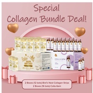 [VALUE BUNDLE] 2x Golden Bird's Nest Collagen Strips(12 bots) + 2x Good Lady Colla-Gem Collagen Drin
