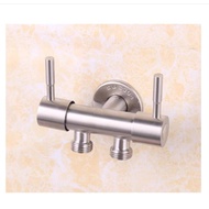 COD Stainless Steel SUS304 Faucet Two Way Faucet With Two Nozzle Dual Function Faucet Angle Valve