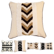 【FAS】-Tufted Cotton and Linen Cushion Cover Neutral Decoration Pillowcase for Sofa Bed Room Living Room