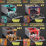 Bburago 1:43 F1 Pit Lane Pit Stop Mercedes AMG W15 Mclaren MCL39 Diecast Vehicle Model Collection