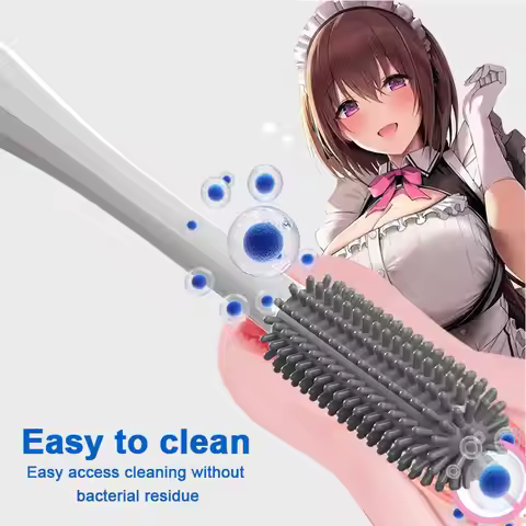 Long Handle Flexible Hygienic Brush Soft Silicone Cleaning Brush For Adult Toys Vagina Anal Masturba