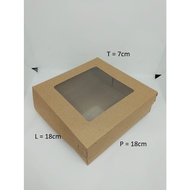 10 Pcs CATERING BOX KRAFT MIKA 18X18X7 CM LAMINATED 365 GSM