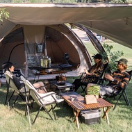 挪客（NatureHike）户外可折叠月亮椅 便携露营野餐椅轻便靠背钓鱼椅子折叠椅 黑色