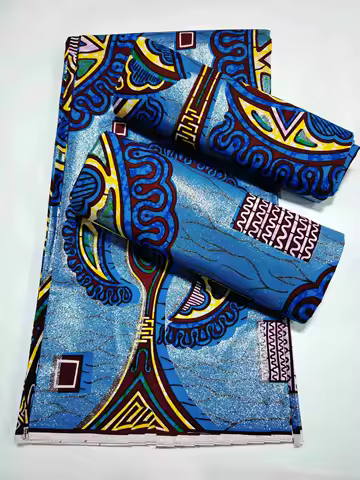 Nigerian Super 100%Cotton Soft Pagne Guaranteed Prints African Real Wax Fabric Shiny Ankara Wax Mate
