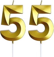 2.76" 55th Number Candles Birthday Gifts for Women Men Birthday Decorations Birthday Candles Numbers