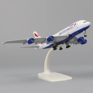 20CM A380 Airplane Model Simulation Landing Stand Detachable with Wheels Static Ornaments