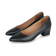 Pierre Cardin รองเท้าผู้หญิง รองเท้าส้นสูง รองเท้าหนังหุ้มส้น นุ่มสบาย ผลิตจากหนังแท้ สีดำ รุ่น 52AD149