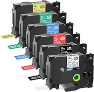 GREENCYCLE Compatible for Brother P-Touch TZ TZe Label Tape 18mm 0.7" 3/4-Inch White on Clear/Black/