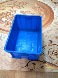 二手藍色物料盒大號收納儲物箱/周轉箱/搬運箱/塑膠收納箱
