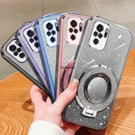 Casing For Xiaomi Redmi Note 10 Pro Case Redmi Note 11 Pro Case Redmi Note 12 Pro Case Redmi Note 13 Pro Plus Case Redmi Note 11S Case Redmi Note 10S Case Redmi 9C Case Redmi 12C 13C Luxury Sparkling Fashion Glitter Stand Bling Phone Case Soft Cover XO