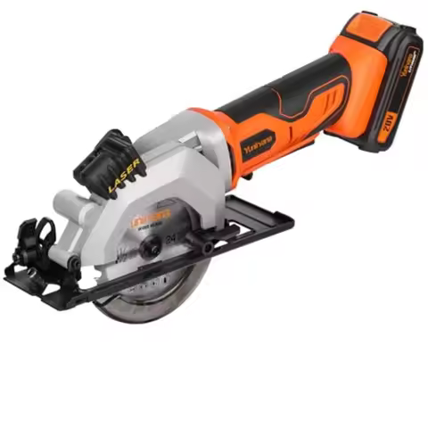 Mini Circular Saw - DC20V 4-1/2" Cordless 4.0Ah Battery Laser and Rip Guide 2 Blades 24T and 60T 340
