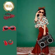 Straw Straw's retro Hong Kong style bell-bottoms catwalk photo studio girls' 80s and 90s them Childr