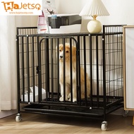 Ready Stock~ Hajetso XL Large Size Dog Cage with Wheels Lock and Tray Large Dog House Pet Cage Dog Safety Cage Pet Cage