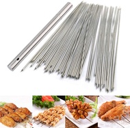 100 pcs 13 นิ้ว Reusable สแตนเลสรอบบาร์บีคิว Skewer Kabob Skewers Sticks พร้อมกล่องเก็บสำหรับ Outing