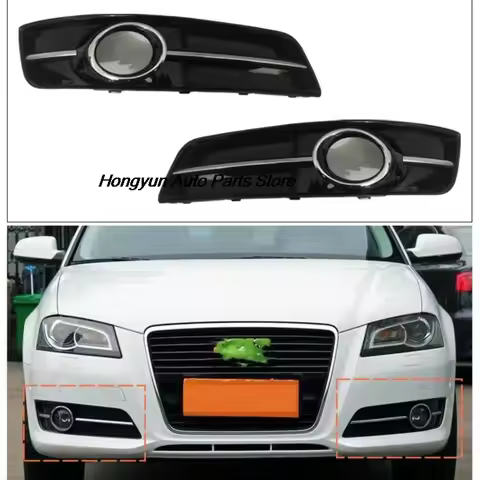 For Audi A3 2010 2011 2012 2013 Car Front Bumper Fog Light Cover Fog Lamp Frame Grille Auto Accessor
