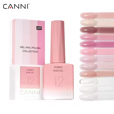 CANNI Rubber Base Gel 9ml 12 Colors TPO/HEMA FREE Soft Builder Base Soak Off UV LED Nail Gel Strengt