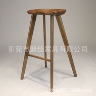 🎁Shenzhen Simple Bar Stool Ash Wood Bar Chair Retro High Stool Bar Chair Simple High Chair