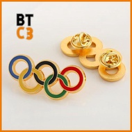 BTC3 1/2/3/10 PCS ตกแต่งกระเป๋าเสื้อผ้าหมวก เข็มกลัดแหวนโอลิมปิก โลหะสำหรับตกแต่ง มัลติฟังก์ชั่นการใช้งาน เข็มกลัดเกมโอลิมปิก ปรับแต่งได้เอง ที่ระลึกที่ระลึก หมุดสัญลักษณ์ การตกแต่งโอลิมปิก