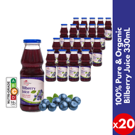 【GOOD FOR EYES】 PomeFresh 100% Pure Organic Bilberry Juice 330mlX20  | Better Than Blueberries