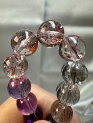 106. 高品清透漸變超七 (多金草莓/彼岸花)「超強能量 功效全面」#770106 - 9mm 🔮優質超七水晶 | 老礦超七 | 超七手串 | 超七手鏈 | 超級七 | Super Seven | 