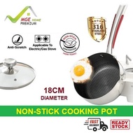 Premium 316 Stainless Steel Double Screen Honeycomb Snow Pan Cooking Soup Pot with Glass Lid 不锈钢双面屏蜂窝雪平锅