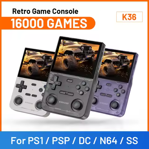 K36 Retro Handheld Game Console 500 nit 3.5 Inch IPS Screen with 16000 Video Games 40 Emulator for P