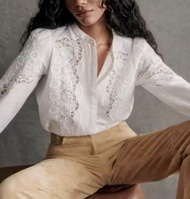 Sezane white Honey Shirt 通花上衣 