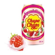 Chupa Chups fruit juice mixed with soda Strawberry flavor 345ml x 3 cans.Chupa Chups น้ำผลไม้ผสมโซดา รสสตรอเบอร์รี่ 345m x 3