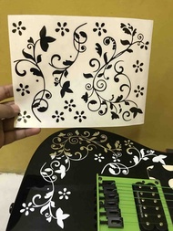 ORIGINAL Gitar Akustik Elektrik Flower Floral Swirl Body Guitar Bass Sticker Acoustic Electric Class