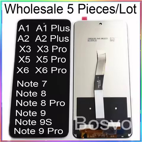 5 Pieces/Lot For Redmi A1 A2 Plus Display Note 7 8 9 9S LCD For Xiaomi Poco X3 X5 5G X6 PRO F6 C50 S