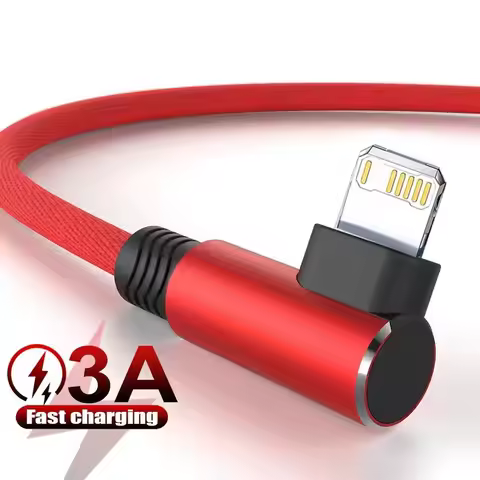 90 Degree Fast Charge USB Cable For iPhone 14 13 12 11 Pro X XS Max SE 6 6S 7 8 Plus Wire Origin Lon
