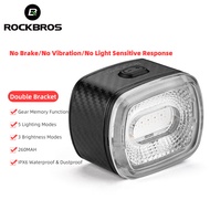 ROCKBROS ไฟท้ายจักรยานไฟ LED IPX6มีหลายโหมดตรวจจับเบรกอัตโนมัติอัจฉริยะไฟท้ายจักรยานชาร์จได้