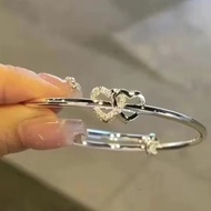 G98 Beautiful Shining Two Hearts Bracelet