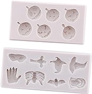 UPKOCH 2pcs Silicone Mold Silicone Candy Mold Chocolate Molds Halloween Cookie Baking Tool Ice Mold Chocolate Biscotti Diy Mold Molde De Para Cake White Silica Gel Soap Mold