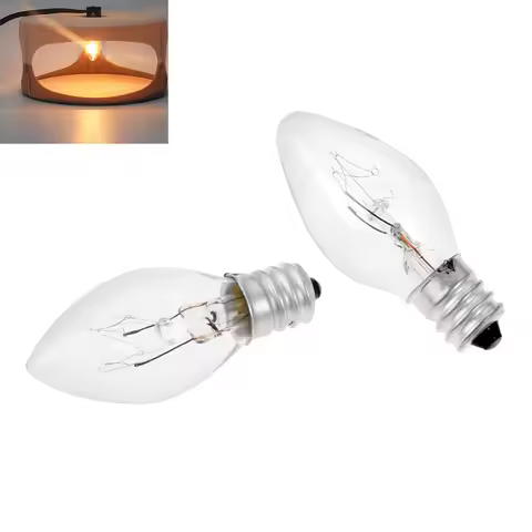 10pcs C7 7/10W E12 Bulb 110v/220v 52*23mm/2.05*0.91inch Christmas Chandelier Light Plug-in Flea Trap