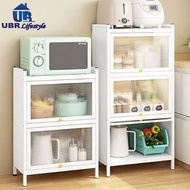 3 Layer / 4 Layer Storage Cabinet with Doors Rak Bertutup Viral Rak Dapur Bertutup Aesthetic Kitchen