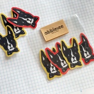 波士頓梗犬貼紙_4張入///布貼紙 abbiesee貼紙簿