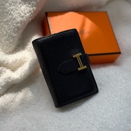 Hermes bearn mini黑金山羊皮卡包